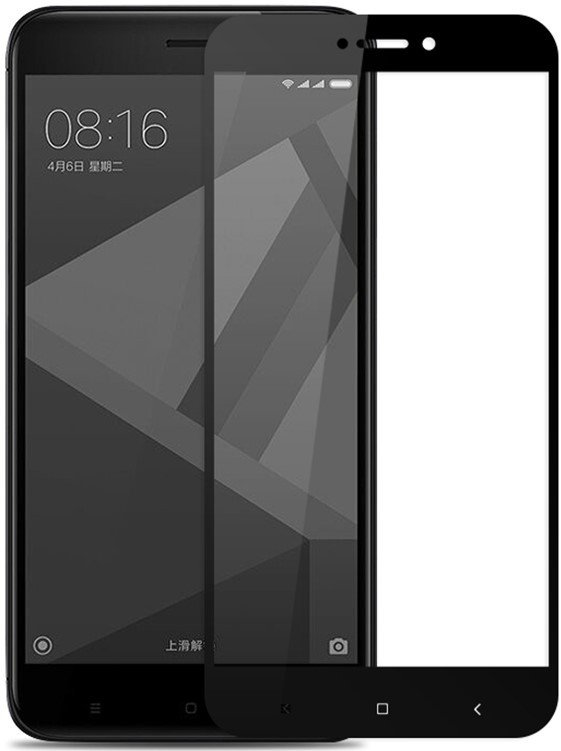 Защитное стекло для Redmi 4x Черное 3D Full