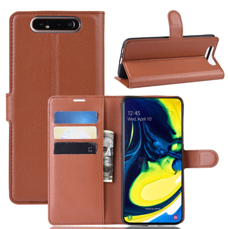 Чехол-книжка для Samsung Galaxy A80 (SM-A805F) коричневый