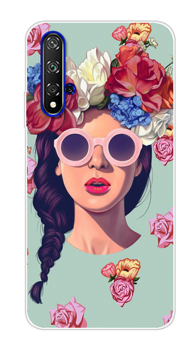 Чехол-накладка для Honor 20 девушка в очках