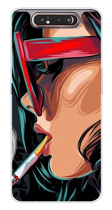 Чехол-накладка для Samsung Galaxy A80 (SM-A805F) Девушка с сигаретой