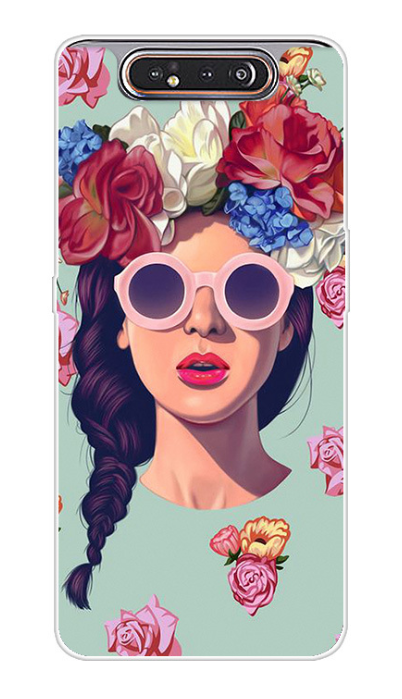 Чехол-накладка для Samsung Galaxy A80 (SM-A805F) Девушка в очках
