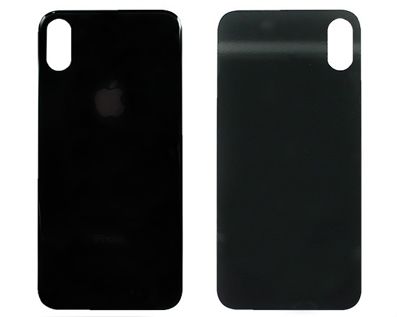 Задняя крышка iPhone X (c увеличенным вырезом под камеру) черная