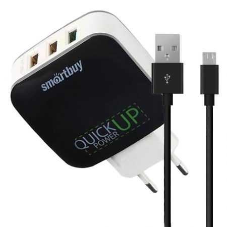 Сетевое ЗУ SmartBuy Blast 2.4А + кабель MicroUSB