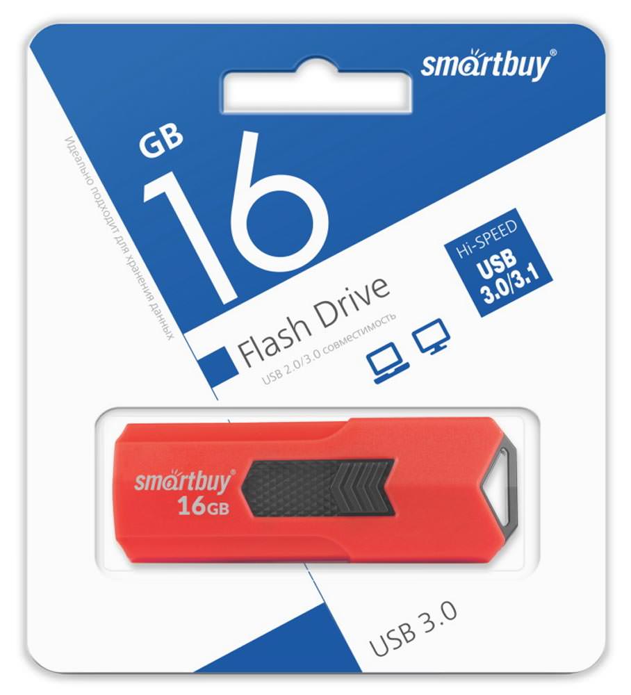 USB-Flash 16GB Smart Buy Stream (USB 3.0) красная