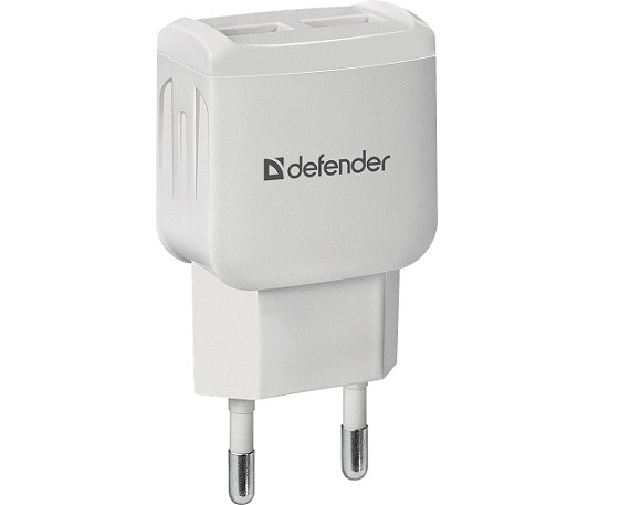 Сетевое ЗУ Defender 2USB 5V 2.1А белый