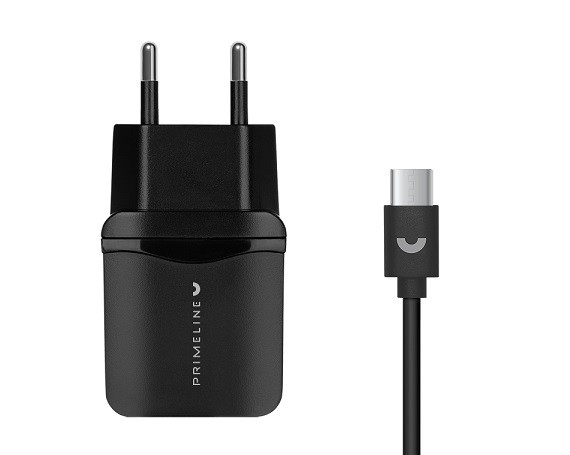 Сетевое ЗУ Prime Line 1A + кабель Type-C, 1.2м 1А