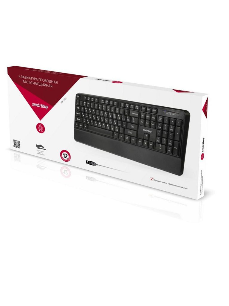 Клавиатура Smartbuy 225 USB, черная (SBK-225-K)/10