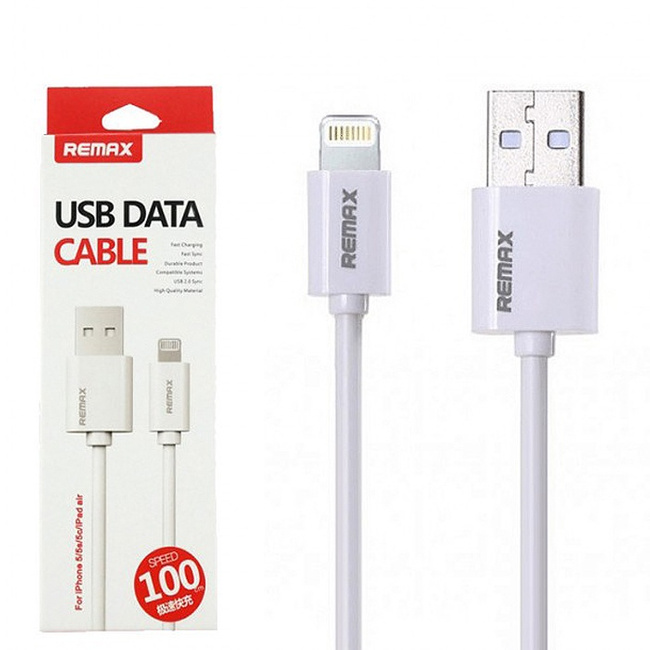 Кабель Remax Fast Lightning - USB белый, 1м