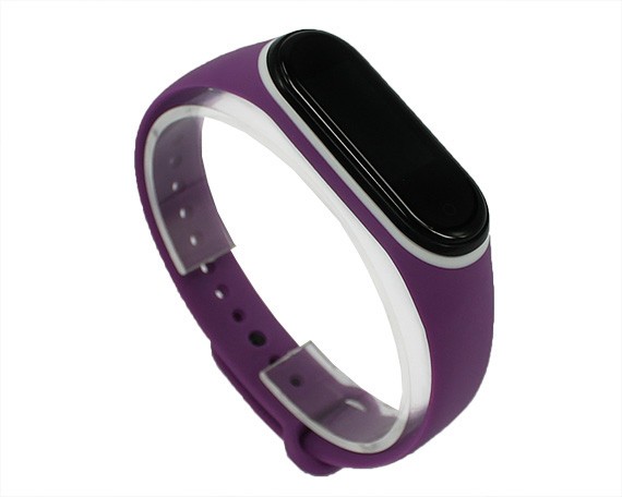 Ремешок Xiaomi Mi Band 3/4 силиконовый фиолетовый-белый