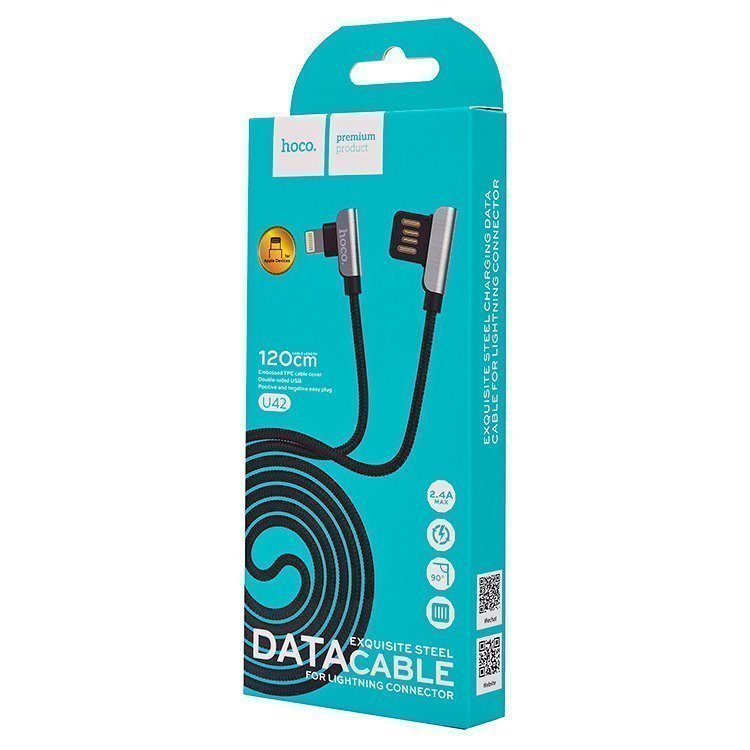 Дата-кабель Hoco U42 8pin черный