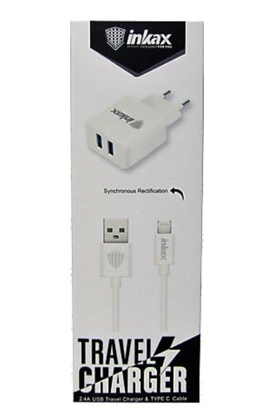 Сетевое ЗУ Inkax CD-01 + кабель Lightning (2.4A)