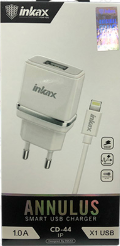 Сетевое ЗУ Inkax CD-44 + кабель Lightning (1.0A)