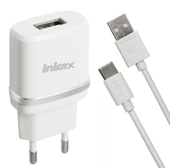 Сетевое ЗУ Inkax CD-44 + кабель Type-C (1.0A)