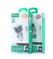 Автомобильное ЗУ Inkax CC-03 + кабель MicroUSB (3.4A, 2USB)