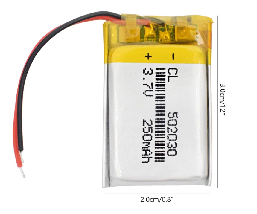 Батарея/аккумулятор универсальный 30х20мм/ толщина 5мм (3.7v)
