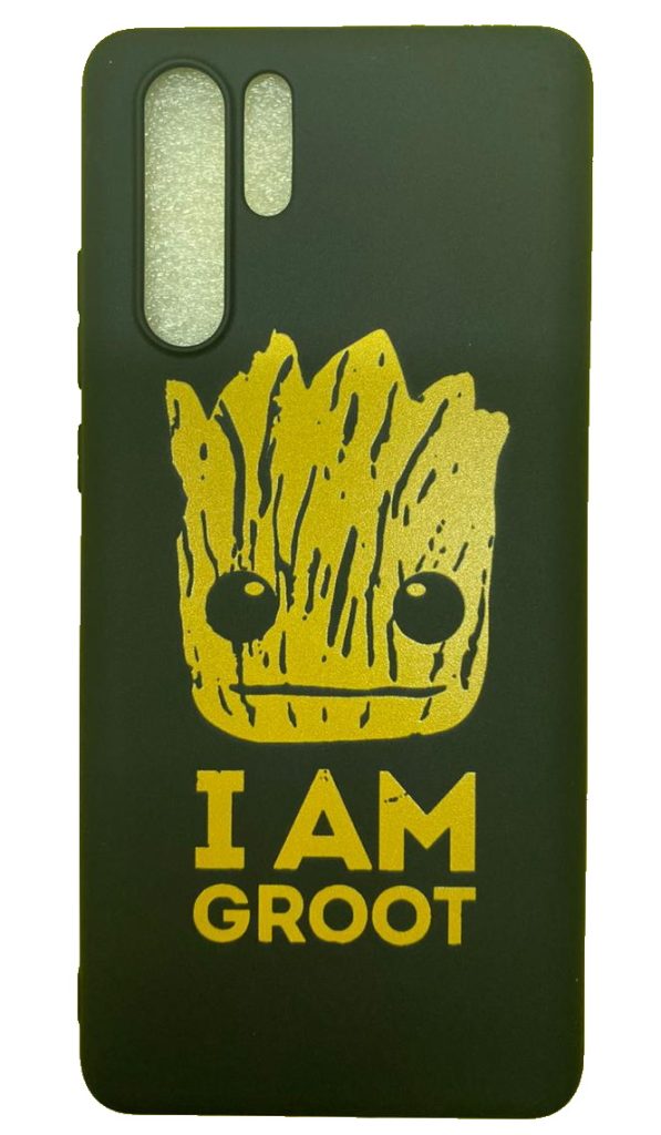 Чехол-накладка для Huawei P30 Pro черный "I am Groot"