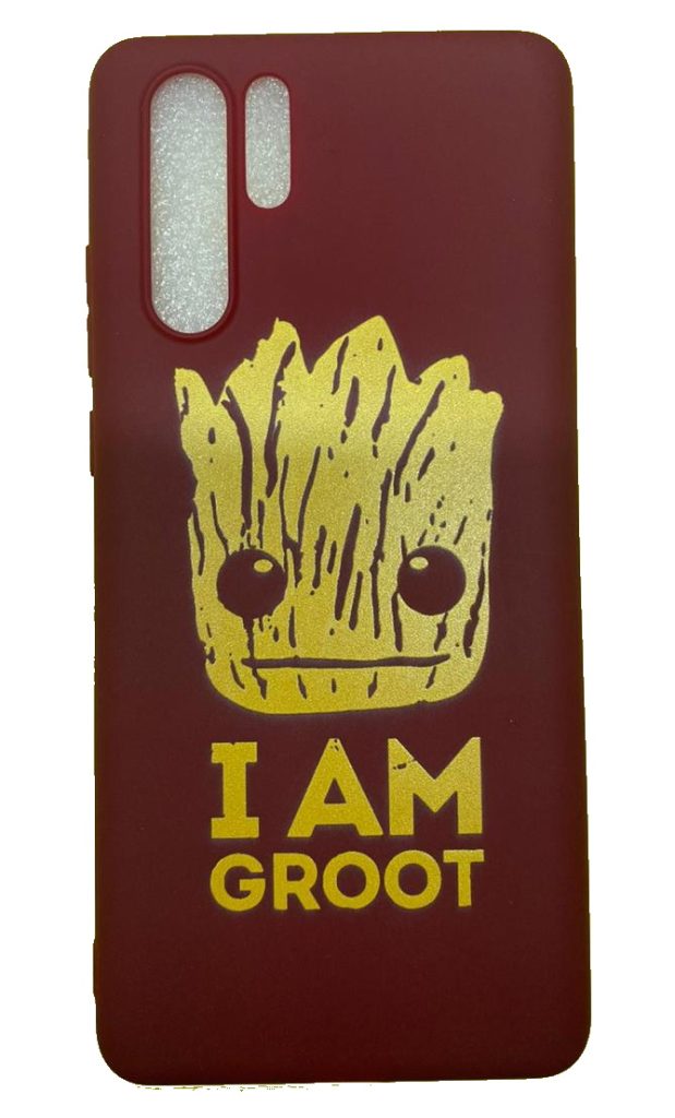 Чехол-накладка для Huawei P30 Pro красный "I am Groot"