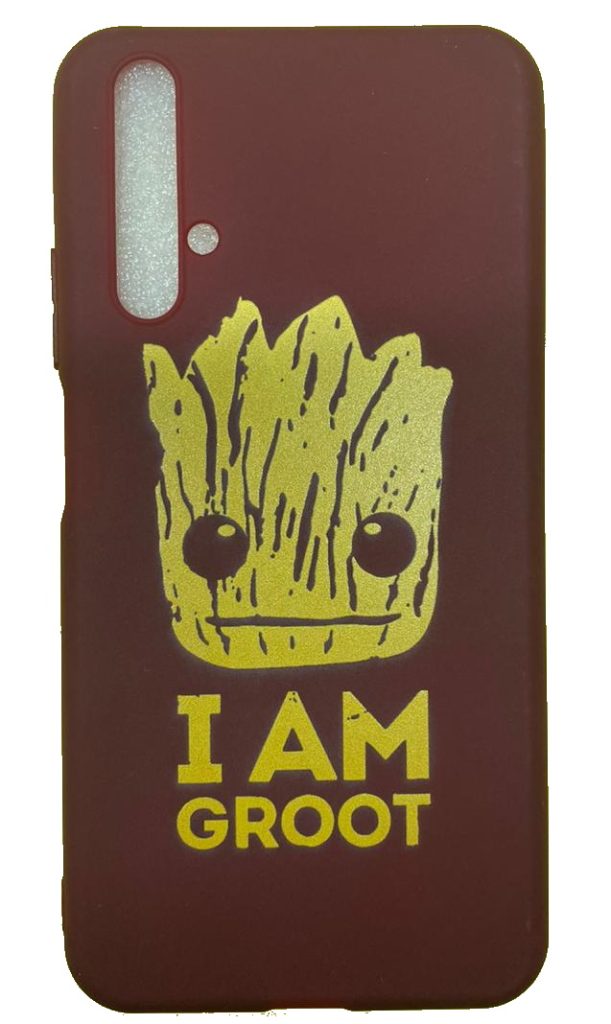 Чехол-накладка для Honor 20 красный "I am Groot"
