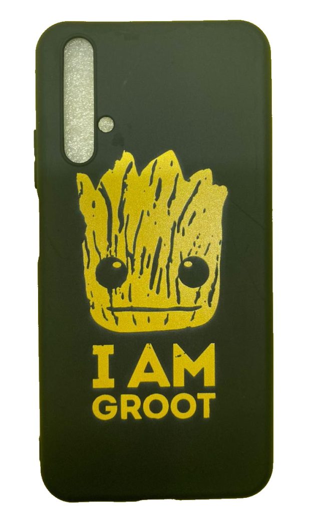 Чехол-накладка для Honor 20 черный "I am Groot"