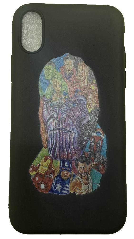 Чехол-накладка для iPhone X/XS черный Thanos