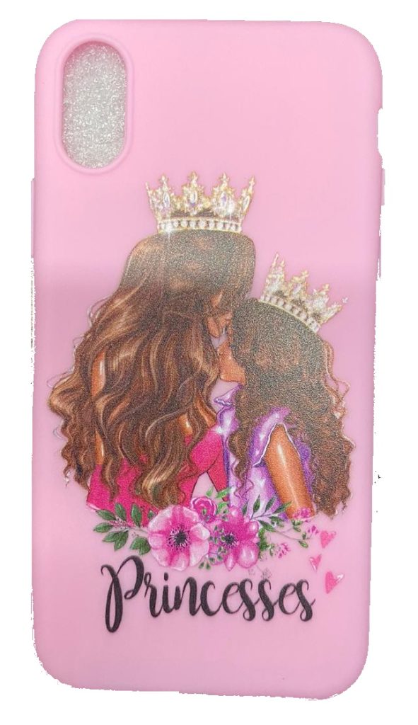 Чехол-накладка для iPhone X/XS розовый "Princesses"