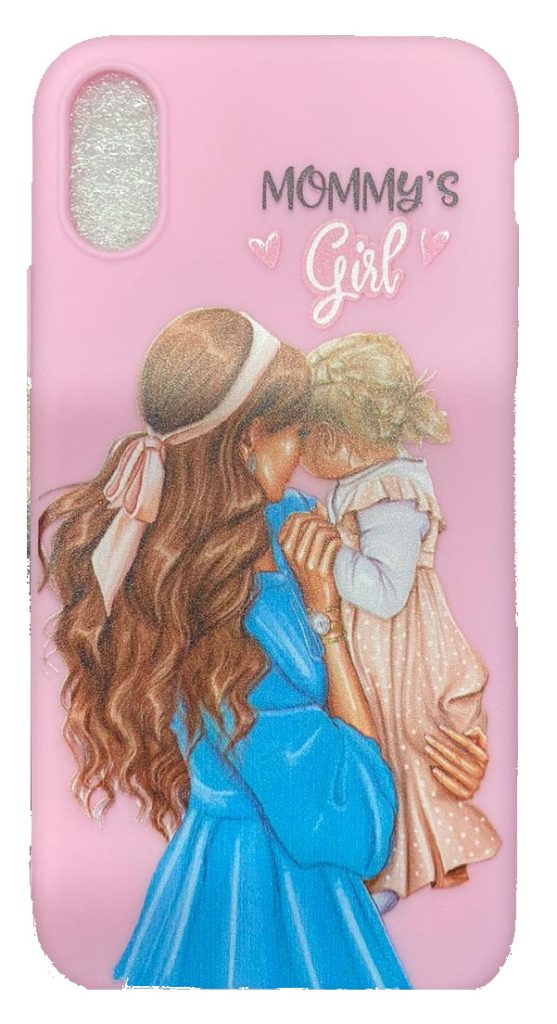 Чехол-накладка для iPhone X/XS розовый "Mommy's Girl"