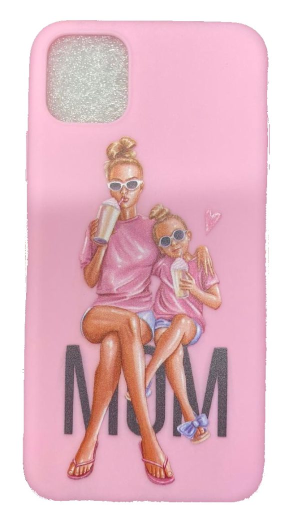 Чехол-накладка для iPhone 11 Pro Max розовый "MOM"