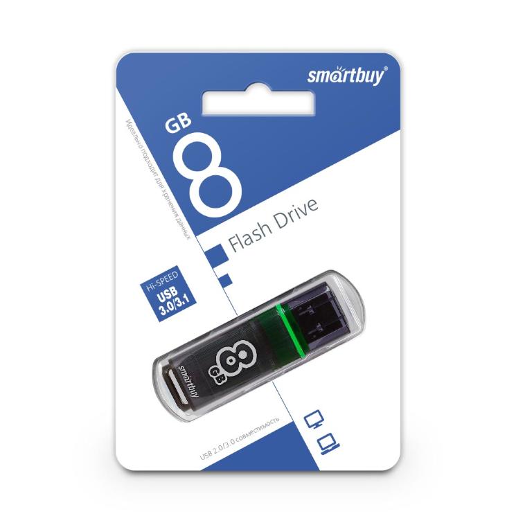 USB-Flash  8GB Smart Buy Glossy Series серая