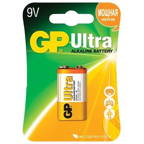 Элемент питания GP ALKALINE ULTRA 6LR61 1-BL (1шт)