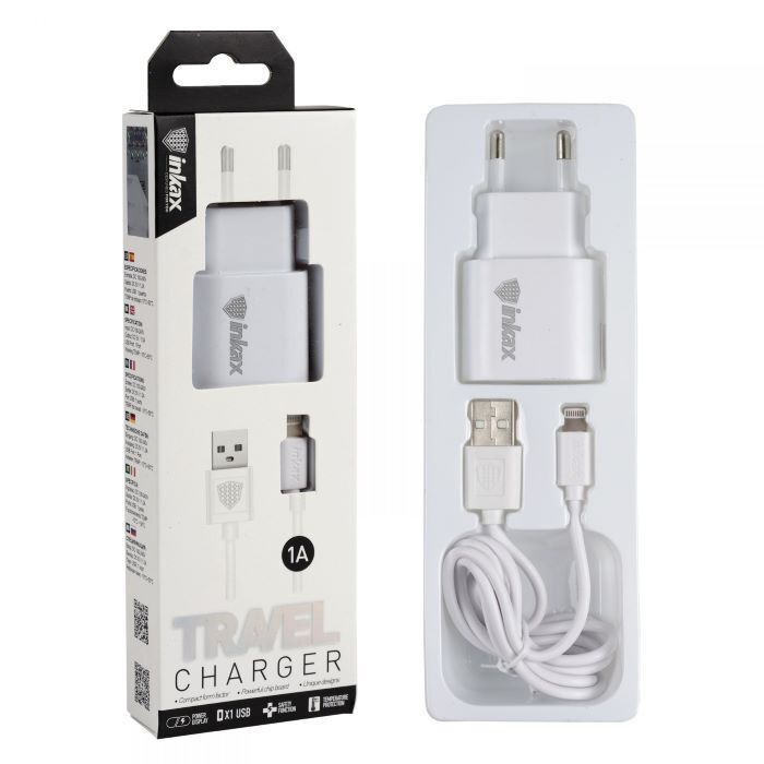 Сетевое ЗУ Inkax CD-08 + кабель Lightning (1A)