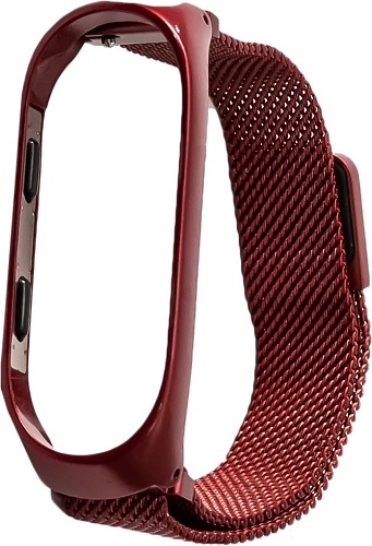 Ремешок Xiaomi Mi Band 3/4 стальной красный