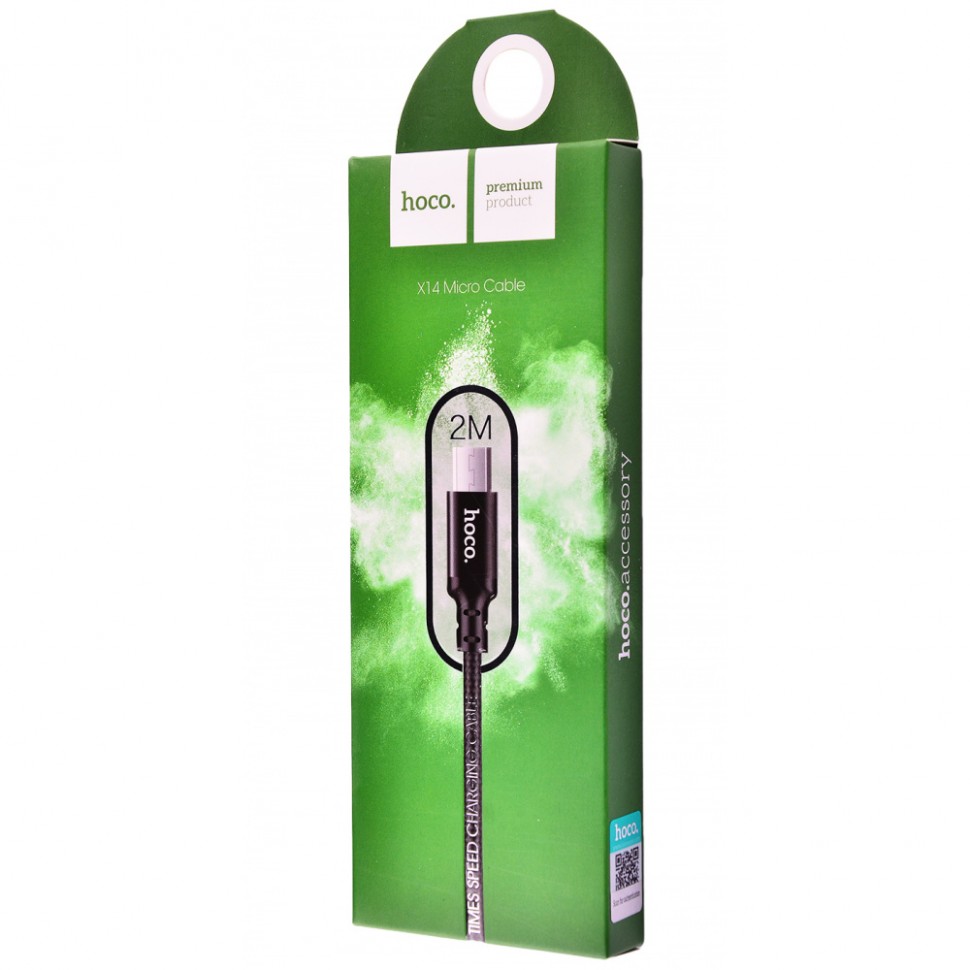 Дата-кабель Hoco MicroUSB X14 черный (2m)