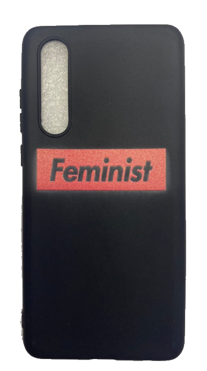 Чехол-накладка для Huawei P30 черный "Feminist"