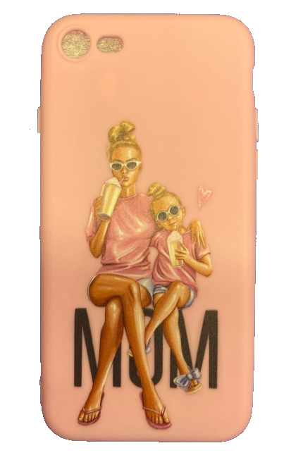 Чехол-накладка для iPhone 7/8 розовый "MOM"