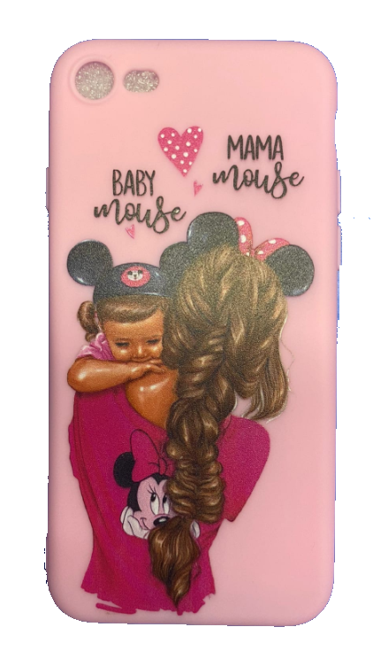 Чехол-накладка для iPhone 7/8 розовый "Mama Mouse"