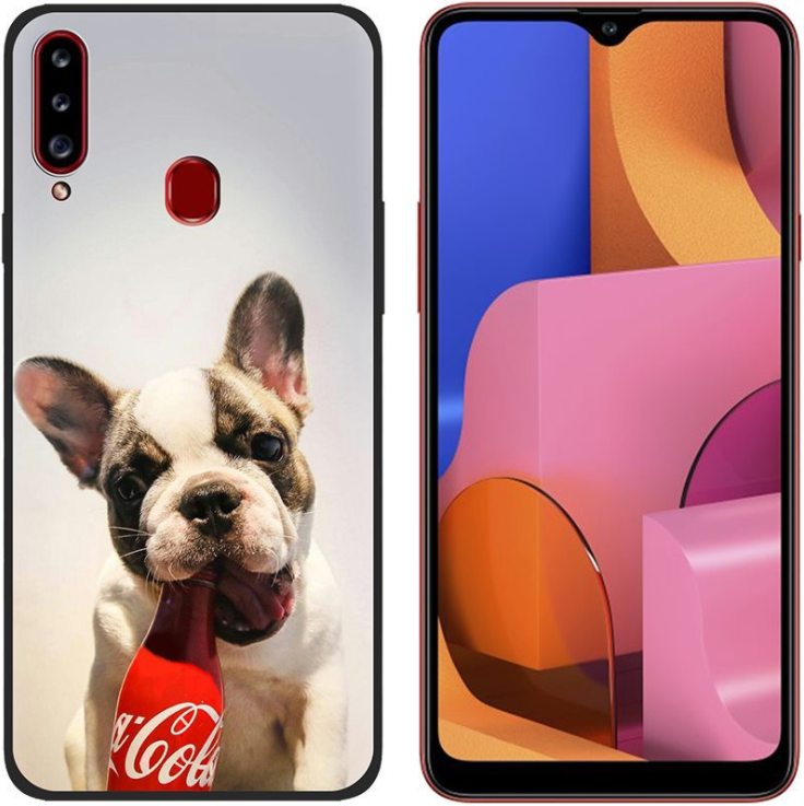 Чехол-накладка для Samsung Galaxy A20s (sm-a207f) Мопс с CocaCola