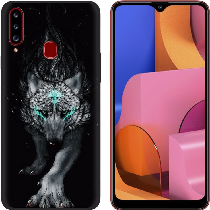 Чехол-накладка для Samsung Galaxy A20s (sm-a207f) Волк