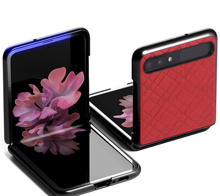 Чехол-накладка для Samsung Galaxy Z Flip ромбами красный