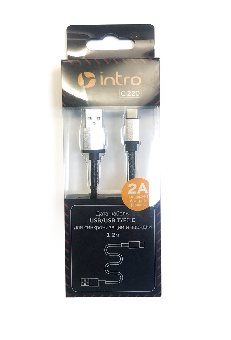 Дата-кабель CI220 Intro USB-Type-C 1,2м черный