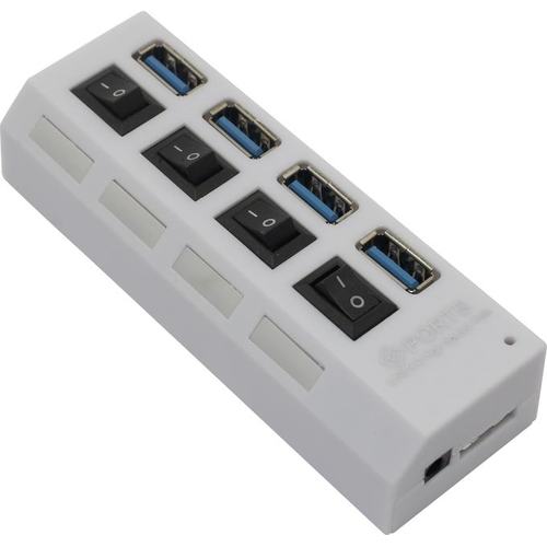 HUB 4-port USB 3.0 Smartbuy SBHA-7304-W белый