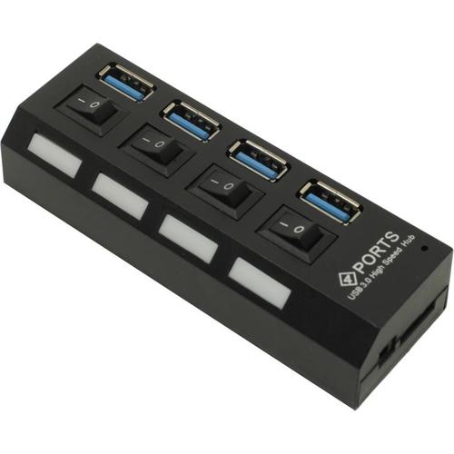 HUB 4-port USB 3.0 Smartbuy SBHA-7304-B черный
