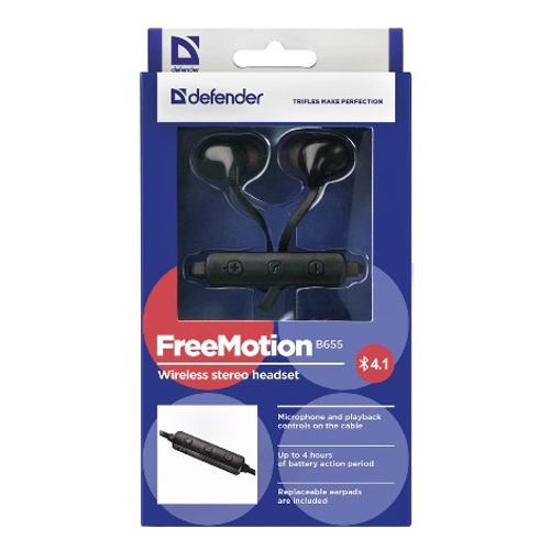 Bluetooth стереогарнитура Defender FreeMotion B655, черные