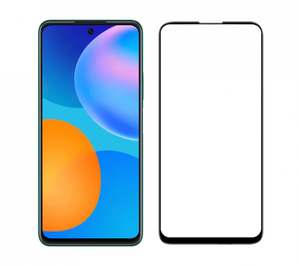 Защитное стекло Honor 10X Lite/ Huawei P Smart 2021 Full (тех упак) черное