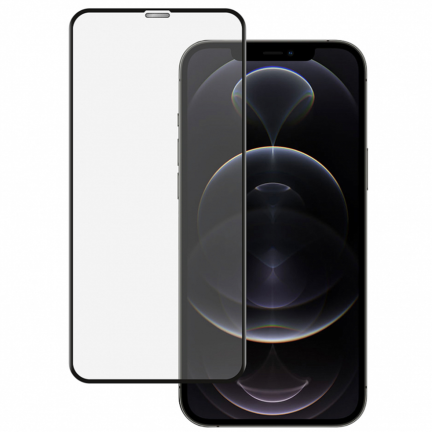 Защитное стекло iPhone 12 Pro Max 6D (тех упак) черное