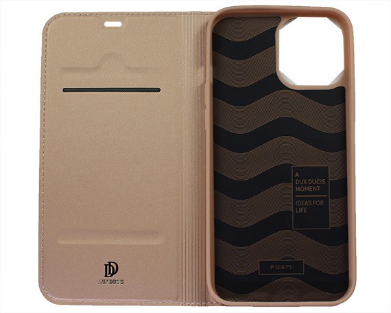 Чехол-книжка для iPhone 12 Pro Max Dux Ducis (открывается в бок) розовое золото