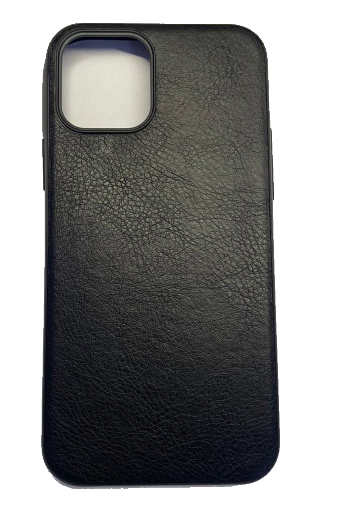 Чехол-накладка для iPhone 12 экокожа черный