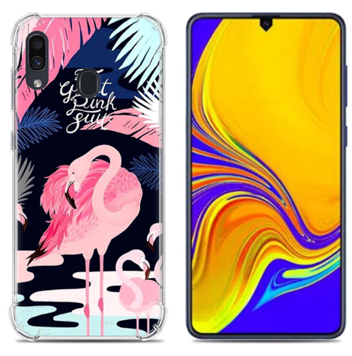 Чехол-накладка для Samsung Galaxy A20/A30/M10s силикон Фламинго