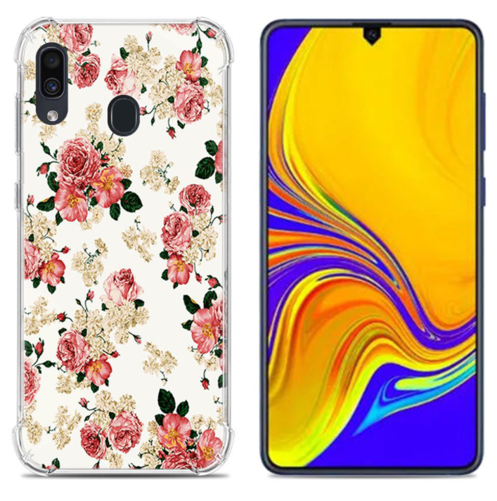 Чехол-накладка для Samsung Galaxy A20/A30/M10s силикон цветы
