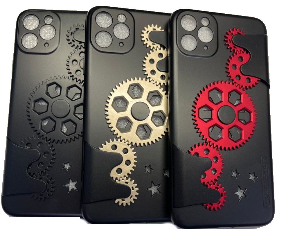 Чехол-накладка для iPhone 11 Pro Max Fidget Case шестеренки