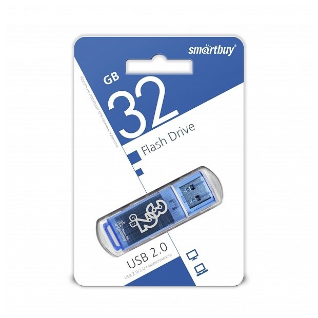 USB-Flash 32GB Smart Buy Glossy (USB 3.0) синия